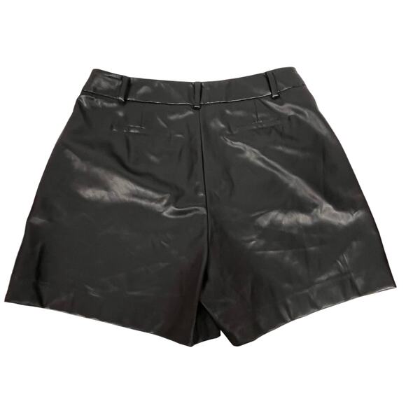 Calvin Klein Women's Black Faux Leather Shorts - Picture 2 of 5